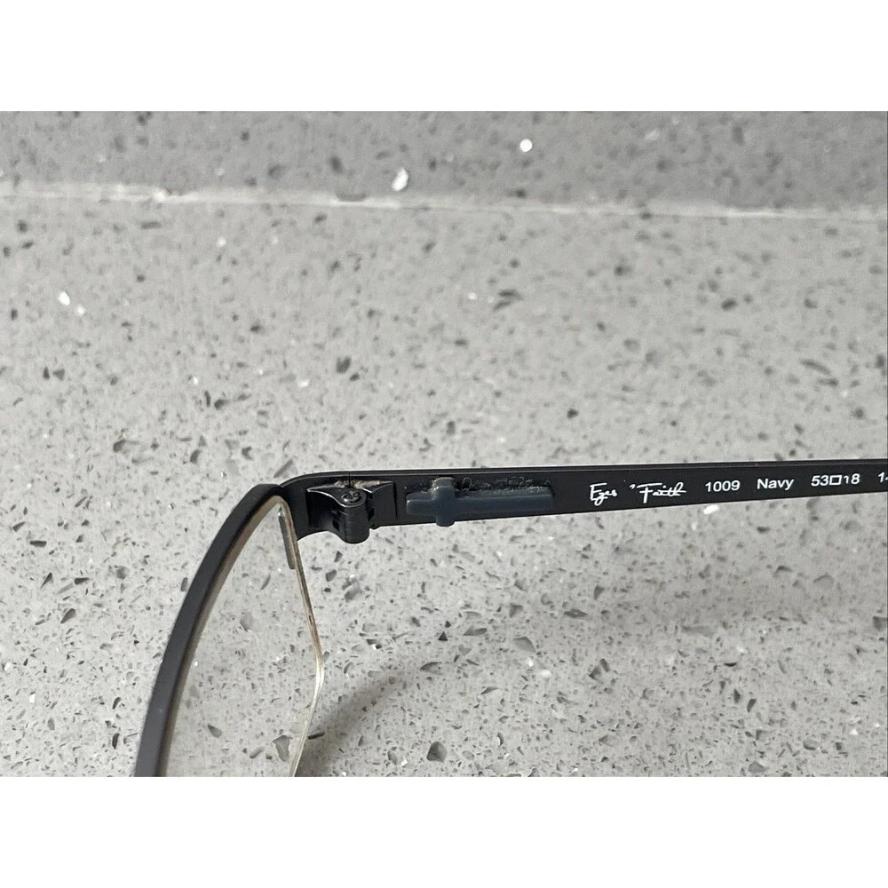 Eyes Of Faith Eyeglasses Frames ONLY 1009 53-18-140 Navy Half rim rectangle